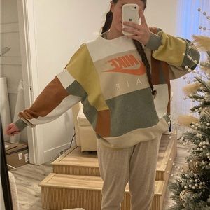 Nike sweatshirt Upcycled patchwork reworked